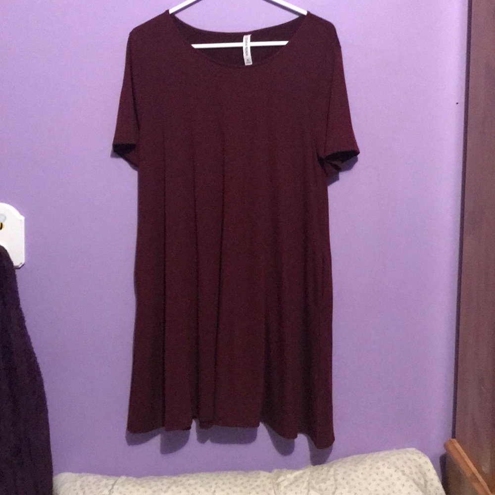 Maroon T-Shirt Dress